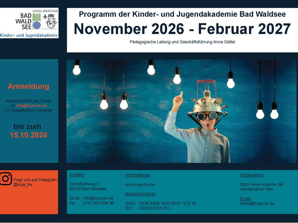 Das Kursprogramm November 2026 bis Februar 2027.
