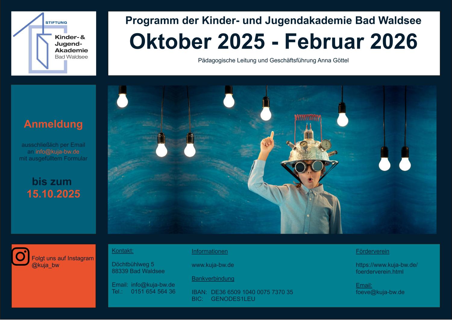 Das Kursprogramm Oktober 2025 bis Februar 2026.